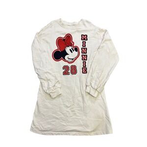 Hanna Andersson Disney Minnie Mouse 28 Sweatshirt Dress Cream Kids Size 12 Girls